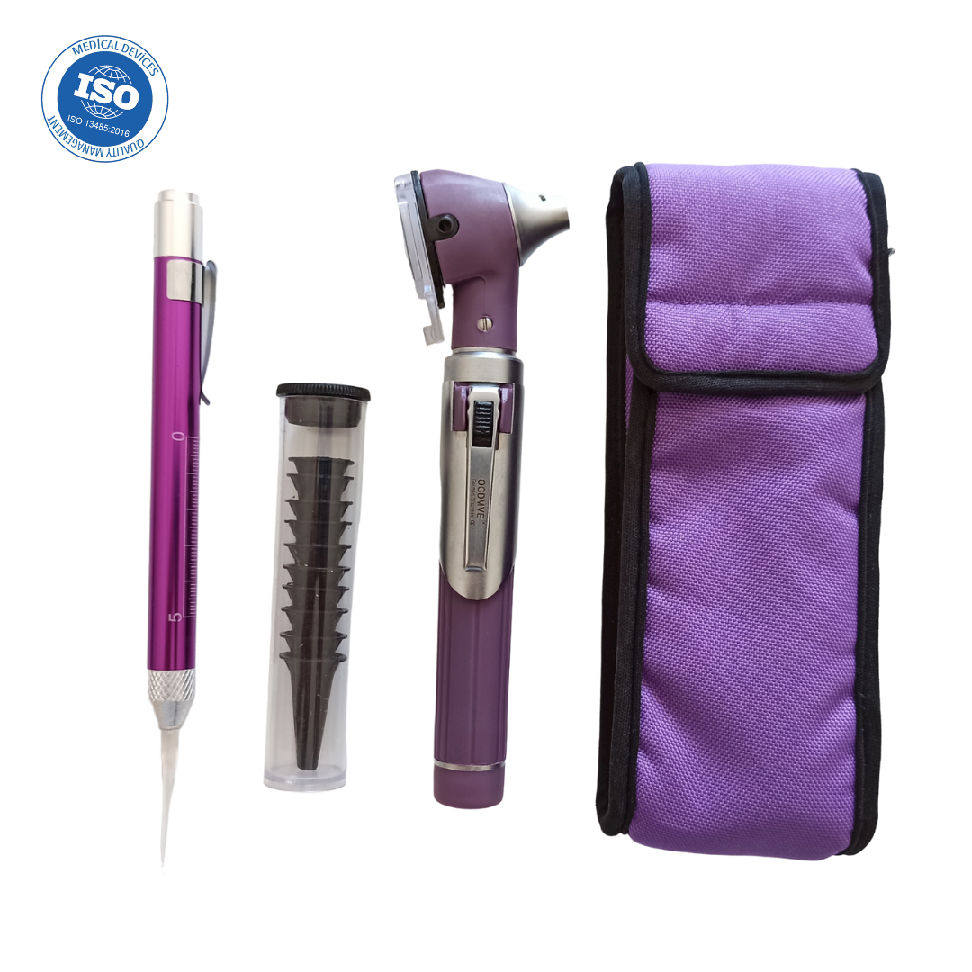 Set Otoscopio Optica 10 Conos + Removedor Cerumen Medico Reflejo Examen Ogdmve Fonoaudiologia