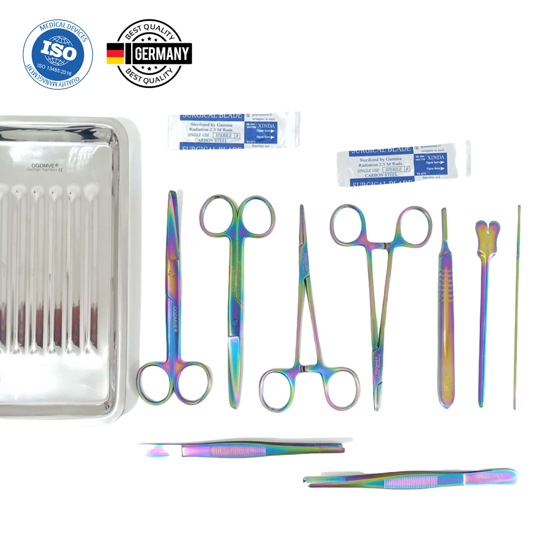 Set Sutura Cirugia 9pz Rainbow Instrumental Quirurgico Acero Inoxidable Ogdmve