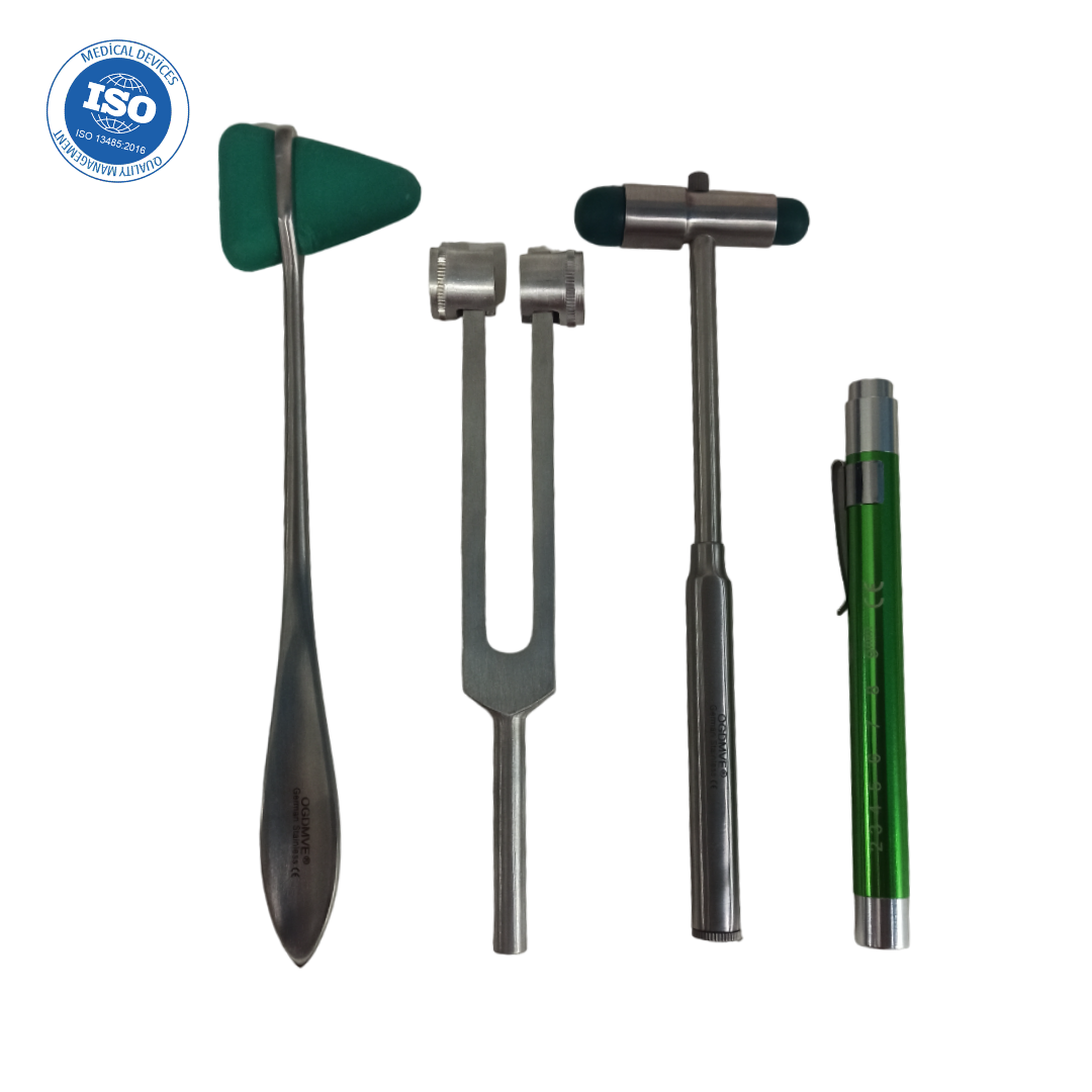 Kit Neuro #3 Martillos Reflejo Diapason Linterna Examen Medico Fisico Ogdmve