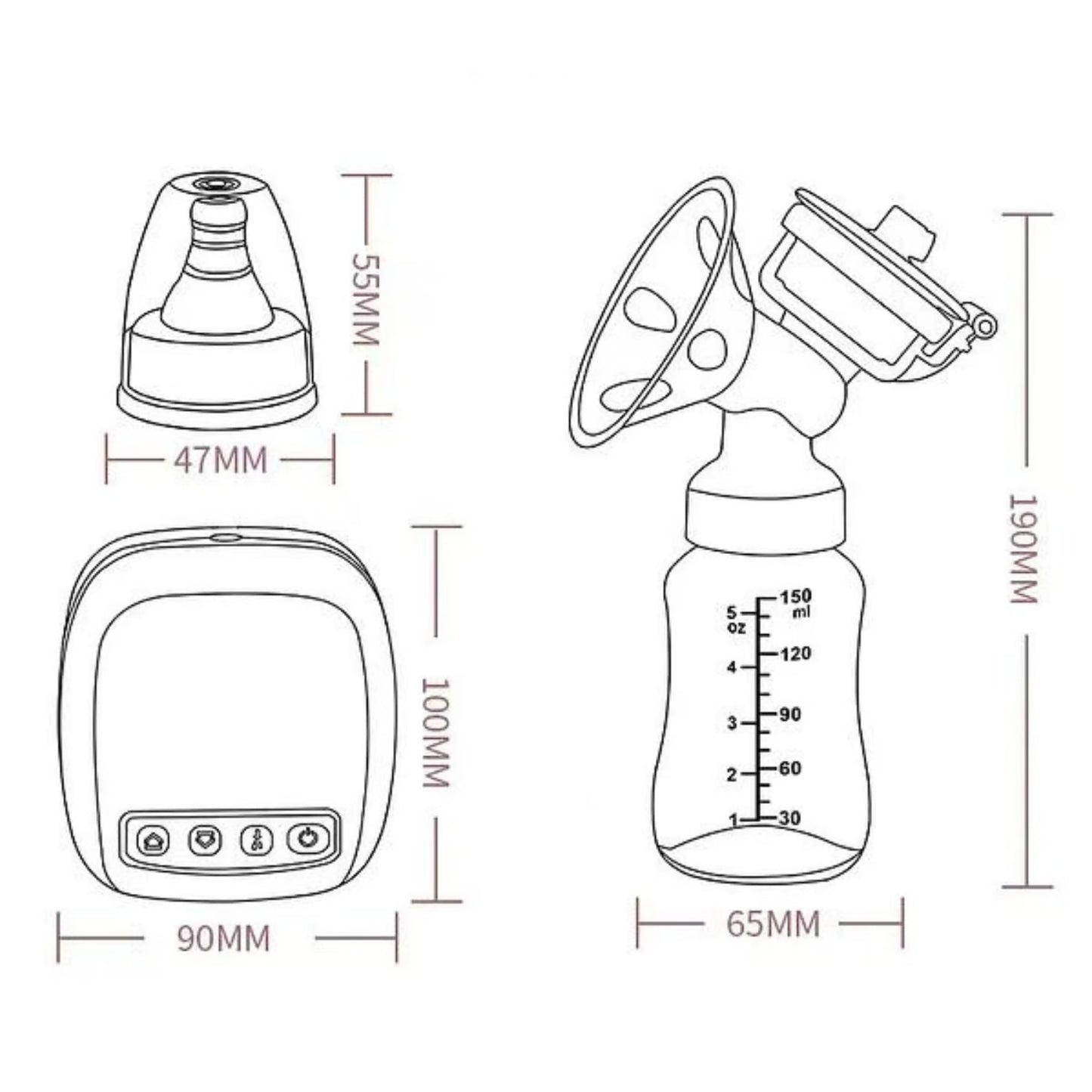 Extractor de leche eléctrico - facil de usar - Libre de Bpa
