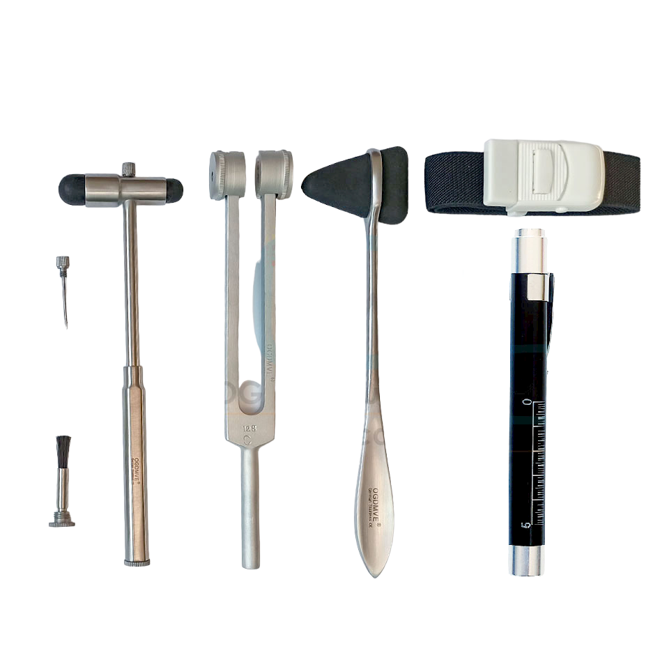 Kit Neuro #5 Martillos Reflejo Neuro Diapason Linterna Huincha Cinta Metrica Examen Medico Fisico Ogdmve