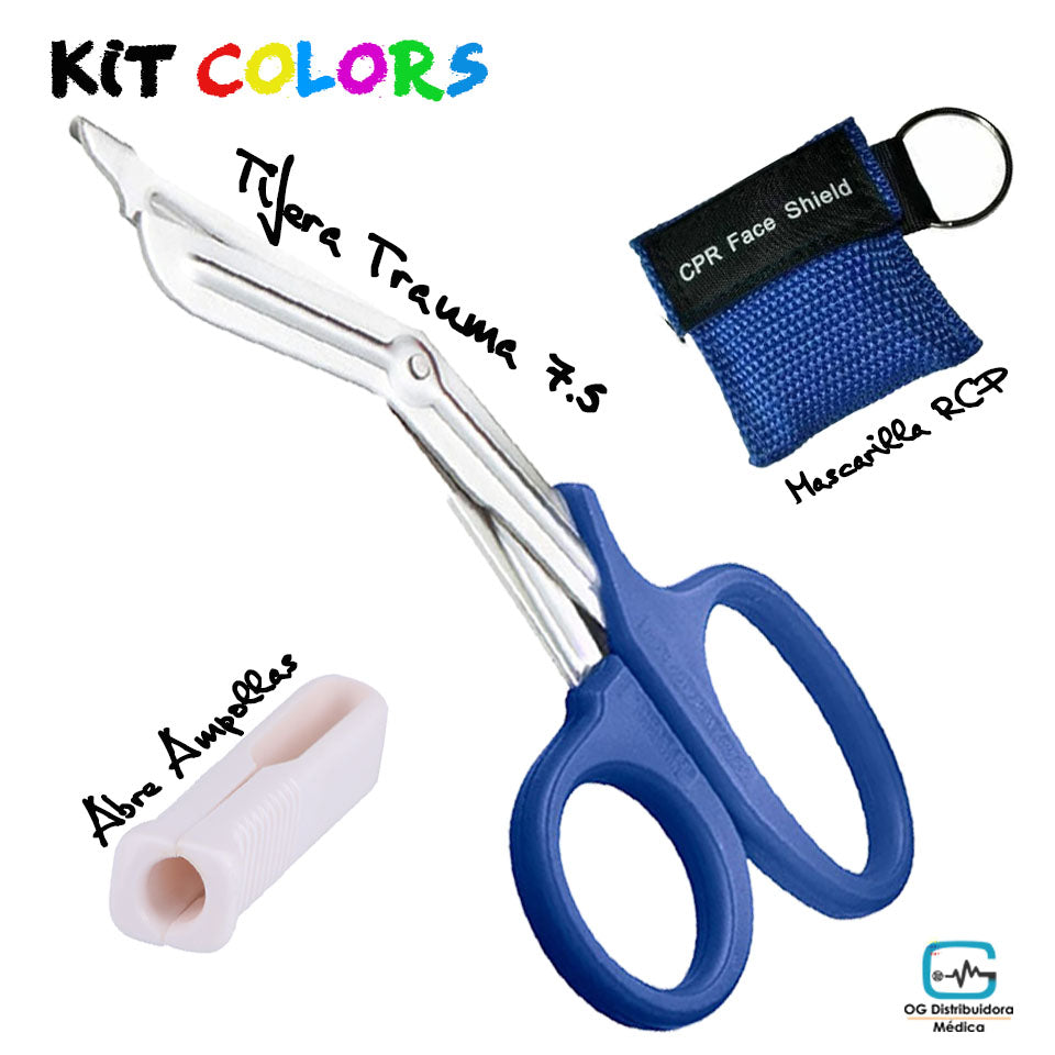 Set Kit Colors Tens #3 Ligadura Rcp Abre Ampollas Linterna Medico Veterinario Enfermera Ogdmve