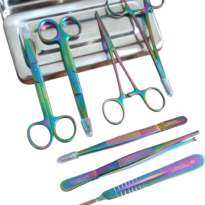 Set Sutura Cirugia 8pz Rainbow Instrumental Quirurgico Acero Inoxidable Ogdmve