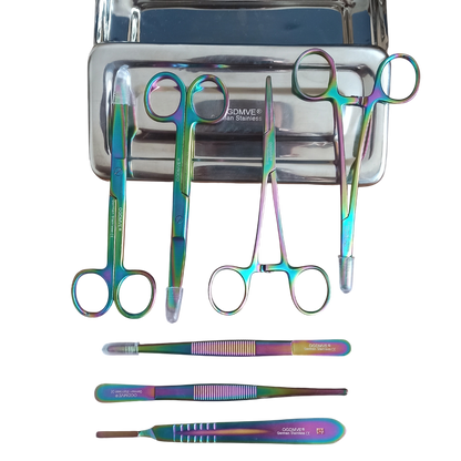 Set Sutura Cirugia 8pz Rainbow Instrumental Quirurgico Acero Inoxidable Ogdmve