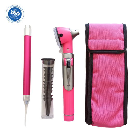 Set Otoscopio Optica 10 Conos + Removedor Cerumen Medico Reflejo Examen Ogdmve Fonoaudiologia