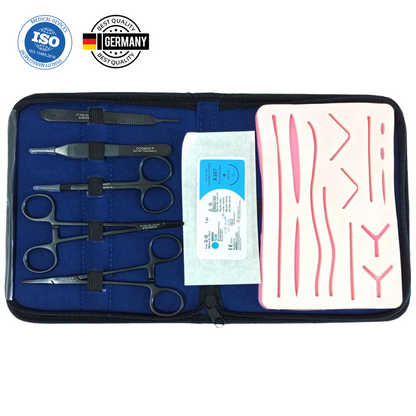 Set Sutura Cirugia 5Pzs Colores + Piel Sintetica Instrumental Quirurgico Acero Inoxidable Ogdmve