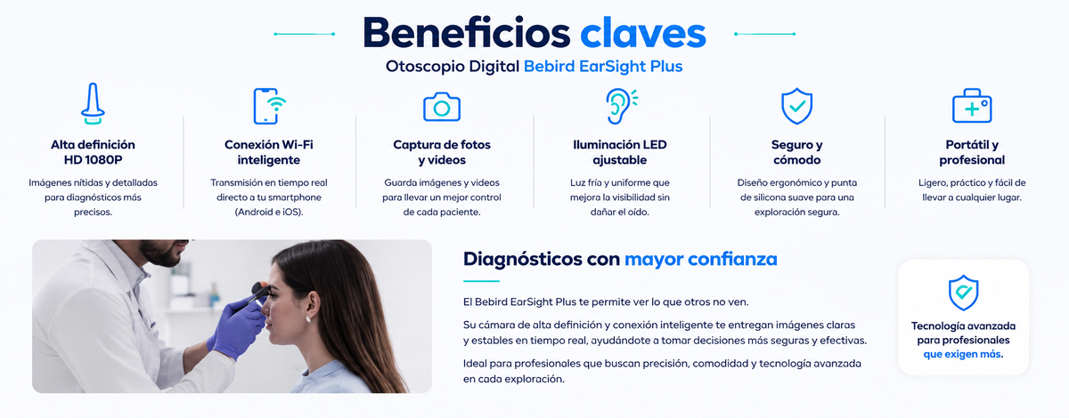 Otoscopio Digital Bebird EarSight Plus