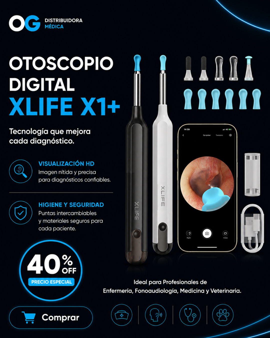Otoscopio Digital Xlife X1+