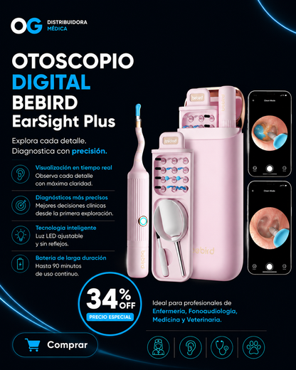Otoscopio Digital Bebird EarSight Plus Rosa