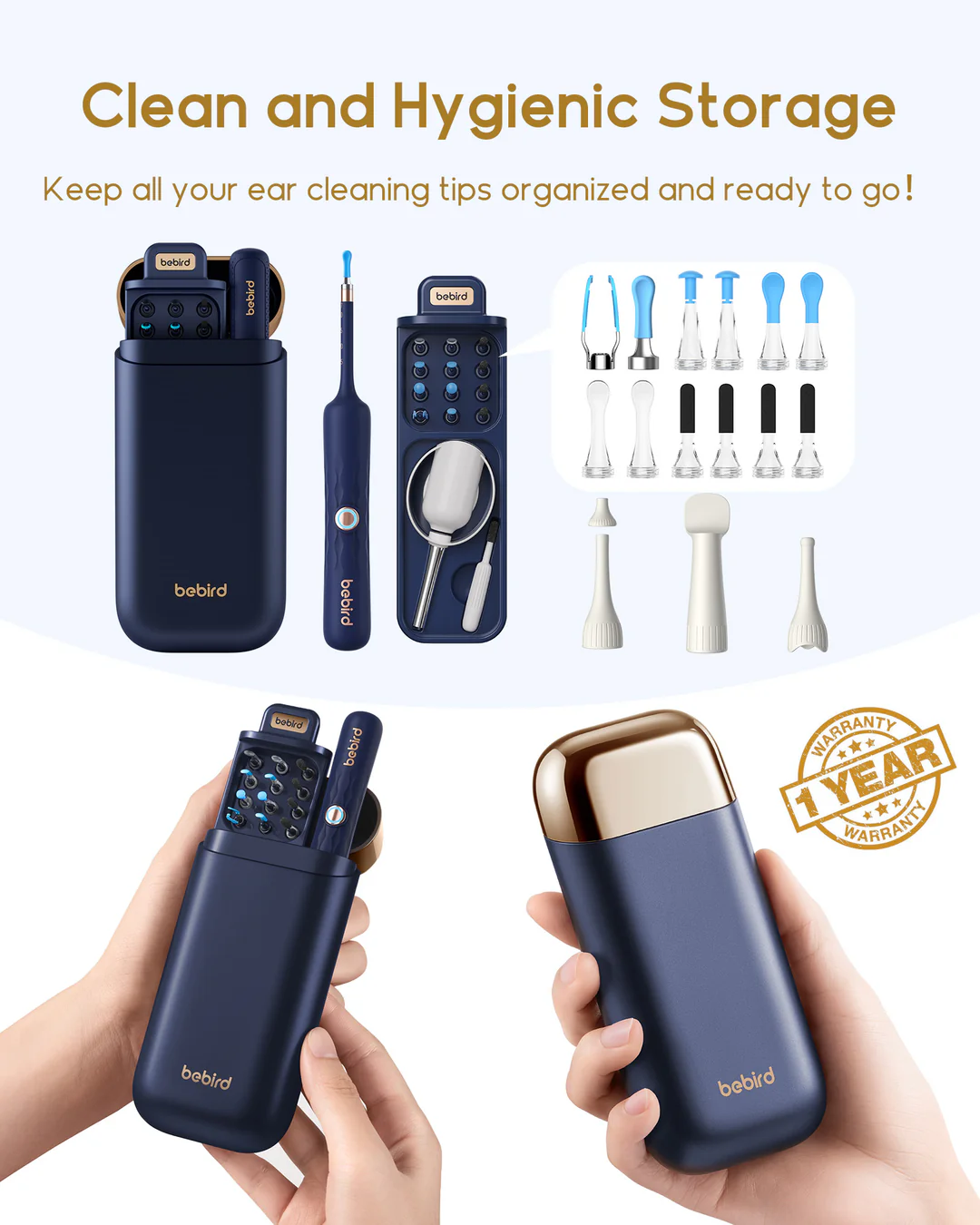 Otoscopio flexible Bebird EarSight Plus con luz: herramientas para eliminar cerumen con cámara