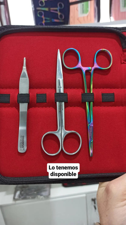 Set Sutura Cirugia 5Pzs + Piel Sintetica Instrumental Quirurgico Acero Inoxidable Ogdmve