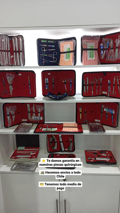 Set Sutura Cirugia 5Pzs + Piel Sintetica Instrumental Quirurgico Acero Inoxidable Ogdmve