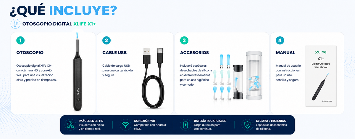 Otoscopio Digital Xlife X1+