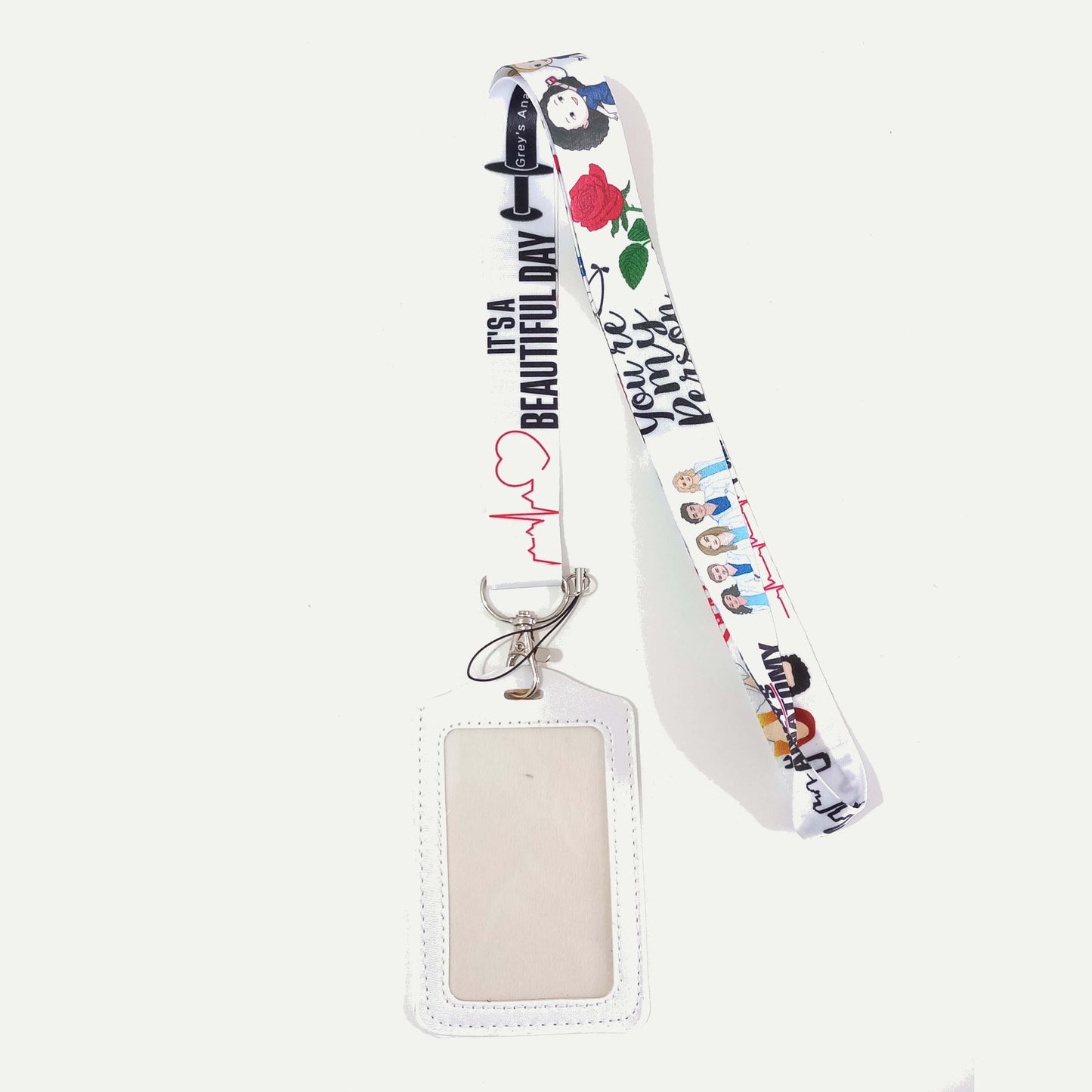 Lanyard + Tarjetero Ecocuero Vertical Variado2 Medico Veterinario Tens Enfermera Ogdmve