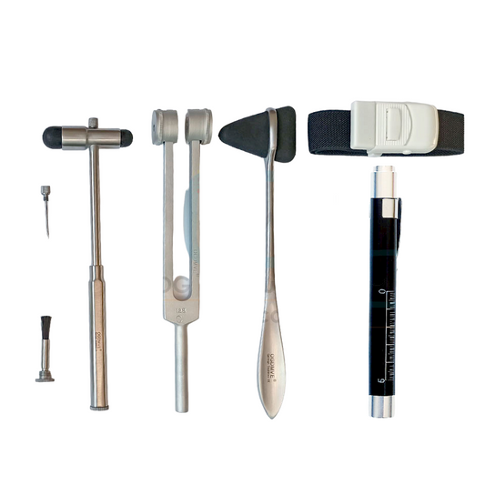 Kit Neuro #5 Martillos Reflejo Neuro Diapason Linterna Huincha Cinta Metrica Examen Medico Fisico Ogdmve